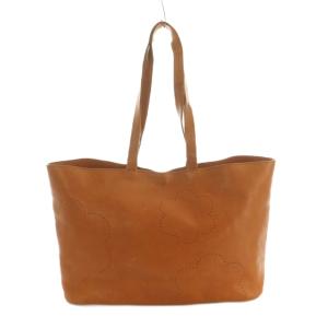 トートバッグ レザー パンチング加工 茶 /MI GY18