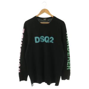 S71GD1224 Tシャツ カットソー 長袖 デジタル 袖プリント M ブラック マルチカラー /ES