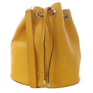 ショルダーバッグ ワンショルダー 巾着 ロゴ レザー イエロー /YO35 GY11