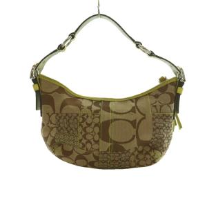 COACH シグネチャーパッチワークスモールホーボーバッグ ハンド ワンショルダー ベージュ 3680 /SS OS