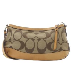 COACH ショルダーバッグ ワンショルダー シグネチャー柄 キャンバス レザー ベージュ F19731 /YO4