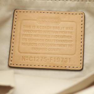 COACH ショルダーバッグ ワンショルダー シグネチャー柄 キャンバス レザー ベージュ F19731 /YO4