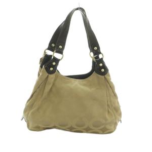 COACH ハンドバッグ オプアート キャンバス ベージュ 茶 14305 /MI GY18