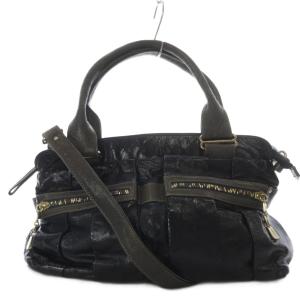 トートバッグ ショルダーバッグ 2way エナメルレザー ブラック /YO37 GY11