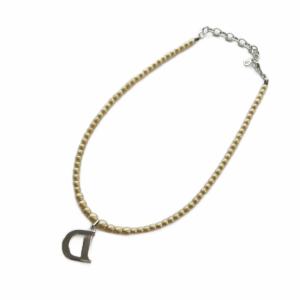Christian Dior ネックレス アクセサリー フェイクパール Dトップ シルバー色 ゴールド色 GY18 /MQ OH
