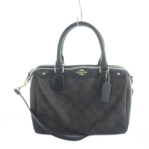 F58312 ミニベネット サッチェル ミニボストン ショルダーバッグ 2WAY レザー PVC シグネチャー
