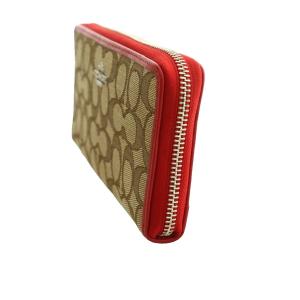 新商品　COACH　コーチ　長財布　シグネチャー　正規品 長財布 キャンバス レザー シグネチャー ロゴ モカ ボルドー 53602 /SS