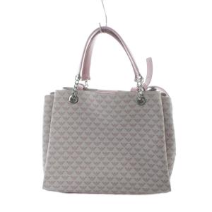 EMPORIO ARMANI ハンドバッグ ショルダー 2WAY トート PVC レザー ロゴ 総柄 ピンク GY11 /MQ