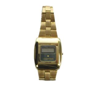 CASIO ジャンク品 06-504 CASIOTRON 腕時計 ウォッチ クォーツ デジタル ロゴ ゴールド色 GY18