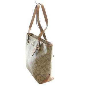 COACH シグネチャーPVCレザートートバッグ ハンド 茶 ブラウン ベージュ F58294 /SS OS GY11