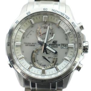 EDIFICE EQW-A1400 腕時計 ウォッチ ソーラー クロノグラフ デイト カレンダー付き シルバー色