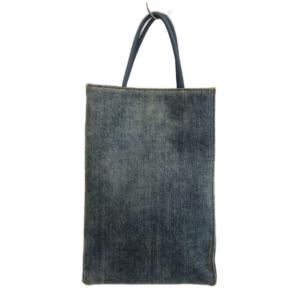 DIESEL トートバッグ ハンド ショルダー 2WAY デニム ウォッシュ加工 ロゴ 紺 ネイビー /XZ GY18