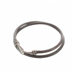 ノットダブルブレイドラップブレスレット Silver925 ブラウン