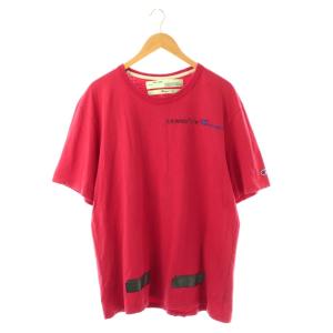チャンピオンコラボTシャツ カットソー 半袖 バックプリントロゴ 刺繍 L レッド ブラック /DO GY17
