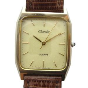 C75511-40 Chandor シャンドール 腕時計 ウォッチ クォーツ レザーベルト ゴールド色