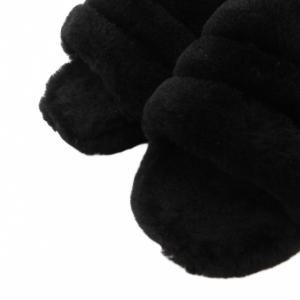UGG フラッフイヤースライド Fluff Yeah Slide サンダル シューズ シープスキン 24cm 黒