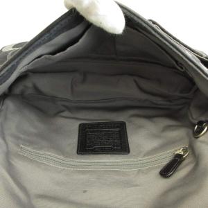 COACH ソーホー シグネチャー ハンドバッグ ワンショルダー キャンバス レザー 黒 ブラック 10144 /XZ