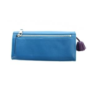 LOEWE 長財布 ウォレット ロゴ タッセルチャーム ナッパレザー 青 ブルー GY18 /MQ OH
