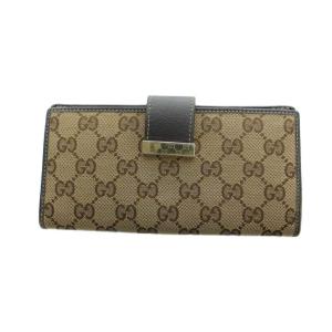 212096 473442 長財布 ウォレット GGキャンバス レザー ロゴ 茶 ブラウン GY18 /MQ