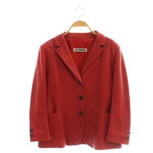 テーラードジャケット レザー 40 レッド
