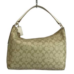 COACH ハンドバッグ ショルダー 2WAY PVC レザー シグネチャー ロゴ ベージュ F34899 /XZ