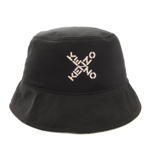 KENZO ケンゾー-バケットハット 帽子 ロゴプリント バイカラー 黒