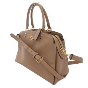 COACH ハンドバッグ ショルダー 2WAY PVC レザー ロゴ ベージュ 91493 /FF GY11