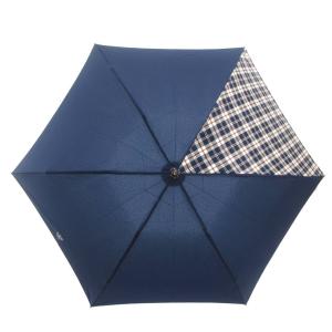 タグ付き 雨傘 アンブレラ チェック柄 折りたたみ 紺 ネイビー /FF GY11