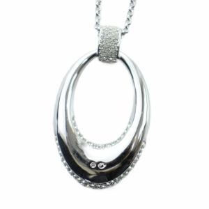 SWAROVSKI ネックレス アクセサリー ペンダント オーバル ラインストーン シルバー色 GY18 /MQ