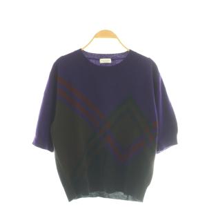 ニット セーター プルオーバー カシミヤ混 S パープル