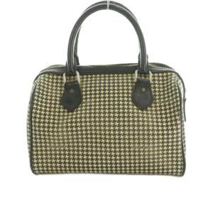 RALPH LAUREN ハンドバッグ 千鳥格子柄 黒 アイボリー /MI GY18