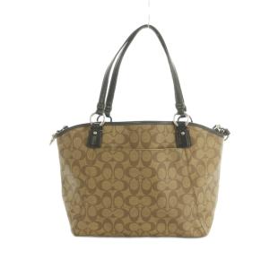 COACH 2WAY ハンドバッグ トートバッグ ショルダーバッグ シグネチャー柄 ベージュ F19818 /MI