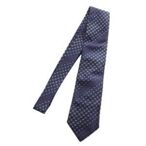 GUCCI ネクタイ レギュラータイ GG柄 総柄 シルク 紺 ネイビー /SS OS OH GY18