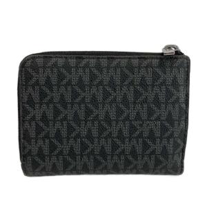 MICHAEL KORS 財布 二つ折り PVC レザー MKシグネチャー ロゴ 黒 ブラック 36F2LCOF3B /XZ GY18