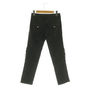 ISABEL MARANT テーパードパンツ フリンジ ボタン ストレッチ 34 ブラック /MY OS GY18