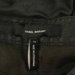 ISABEL MARANT テーパードパンツ フリンジ ボタン ストレッチ 34 ブラック /MY OS GY18