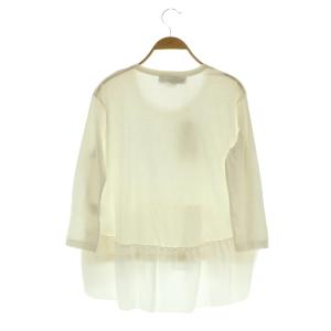 STELLA McCARTNEY カットソー 七分袖 ペプラム 切替 シルク混 36 ホワイト /MY OS GY18