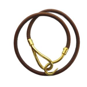 ブレスレット アクセサリー バングル レザー ゴールド金具 茶 ブラウン GY18 /MQ OH