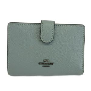 財布 二つ折り レザー ロゴ シルバー金具 青 ブルー F11484 /XZ GY18