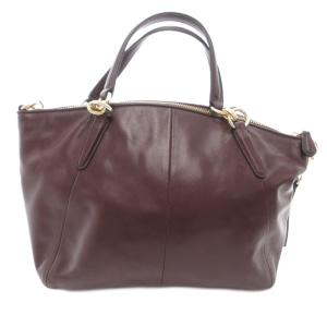 COACH ショルダーバッグ ハンド 2way レザー 切替 ロゴ 茶 ブラウン F56848 /FF GY18