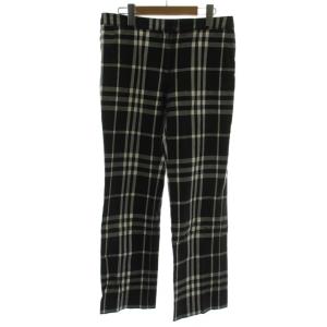 パンツ 長ズボン 40 黒 白 チェック柄 クロップド丈 FQA31-052 /GG GY18