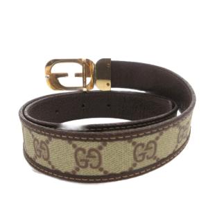 GUCCI ベルト GGキャンバス ブラウン