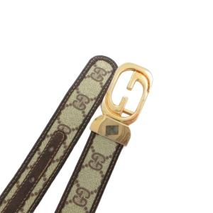 GUCCI ベルト GGキャンバス ブラウン