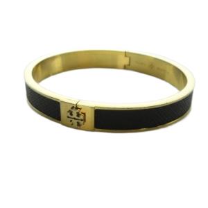 バングル アクセサリー ブレスレット レザー ダブルTロゴ ゴールド色 黒 ブラック GY18 /MQ