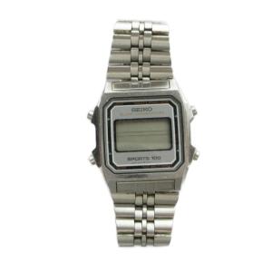 SEIKO ジャンク品 A904-5090 SORTS 100 腕時計 ウォッチ クォーツ デジタル シルバー色 GY18