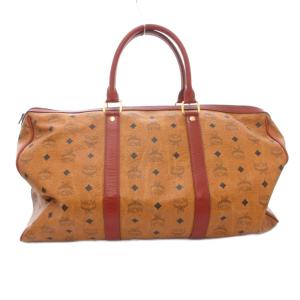 MCM ボストンバッグ ハンド 2WAYバッグ 手提げ レザー ロゴ 総柄 茶 ブラウン /FF GY18