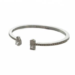 バングル アクセサリー ブレスレット クリスタル シルバー色 GY18 /MQ