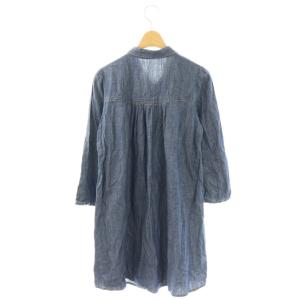 BURBERRY BLUE LABEL シャツ ブラウス ロング 38 インディゴ GY11 /SY OS
