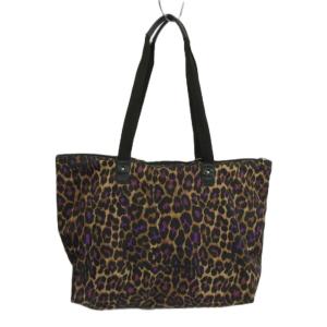 COACH トートバッグ 肩掛け ナイロン ヒョウ柄 レオパード ロゴ 茶色 ブラウン 紫 パープル /XZ GY17