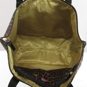 COACH トートバッグ 肩掛け ナイロン ヒョウ柄 レオパード ロゴ 茶色 ブラウン 紫 パープル /XZ GY17